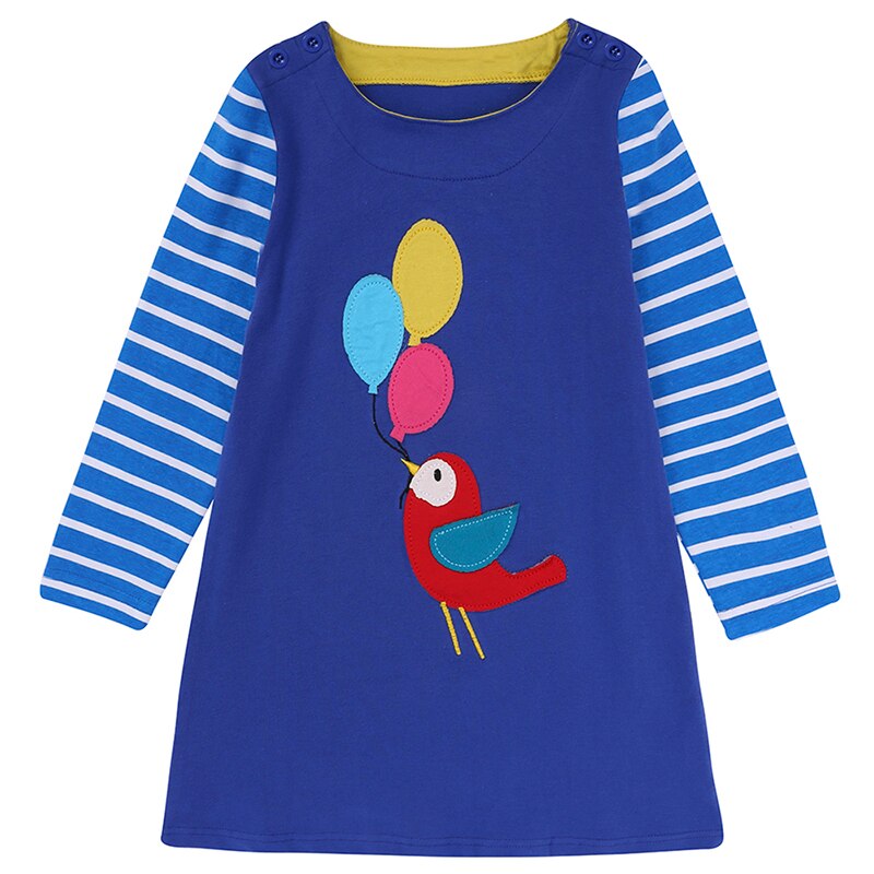Kids fashion: Girls' comfortable cotton long sleeve dress with charming rabbit detail.