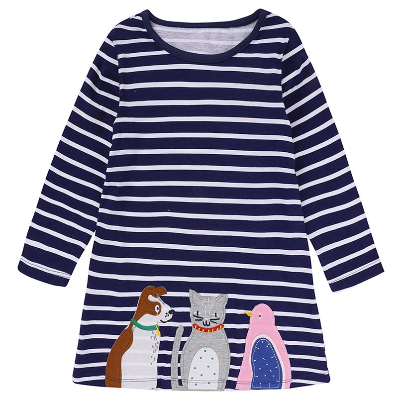 White rabbit applique on a pink long sleeve cotton dress, ideal play dress for girls.