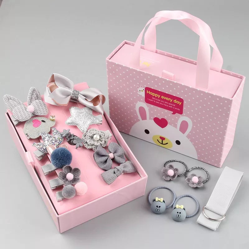 Cute toddler headbands, 18-piece set with varied flower and bow designs for baby girls