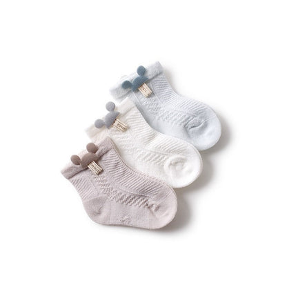 Toddler girls' breathable mesh ankle socks with sweet bow accents, 3 pairs for everyday wear