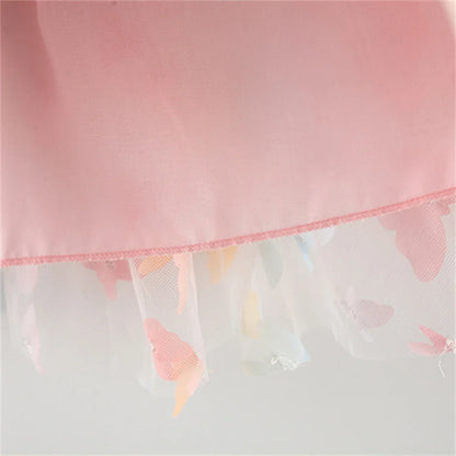 Girls' summer fashion: sleeveless 3D butterfly princess dress for playful outdoor events