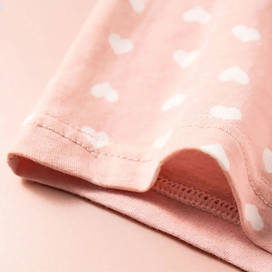 Girls' safety shorts multipack, breathable cotton with cute cartoon patterns