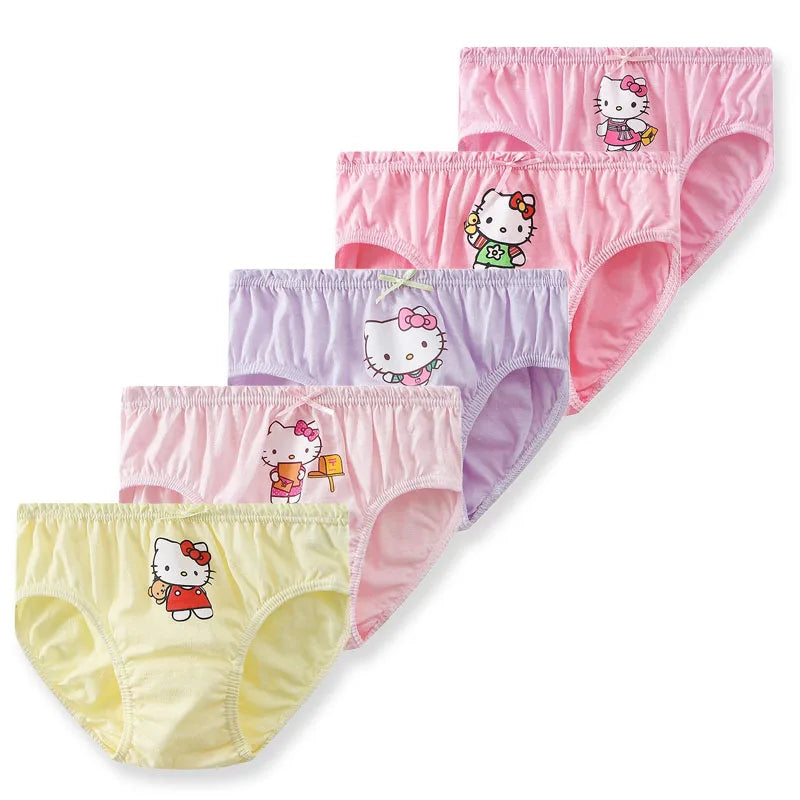 Girls' 5-pack cotton unicorn underwear set with vibrant animal print design