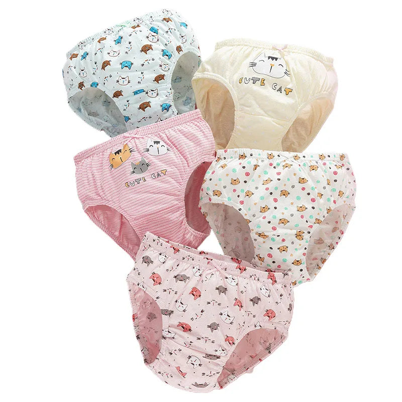 Soft and durable 5-pack girls' cotton underwear, perfect for everyday wear