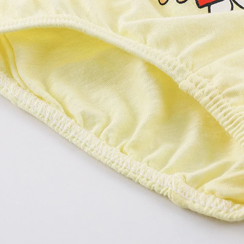 Kids' 5-pack cotton briefs, girls' breathable cartoon animal underwear assortment