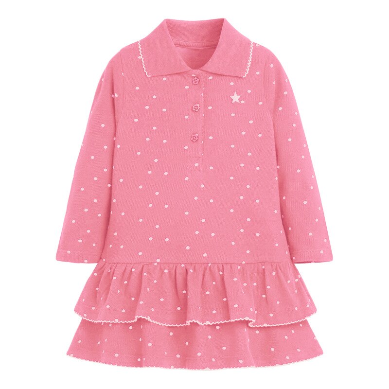 Stylish girls' equestrian print long sleeve cotton dress. Ideal casual fall/spring outfit for toddlers & children.