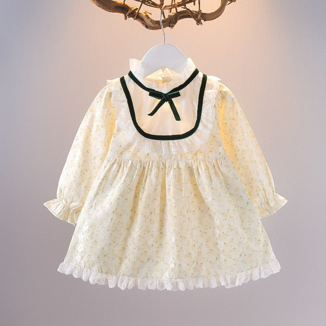 Girls' summer outfit: candy striped dress with frill sleeves and elastic headband