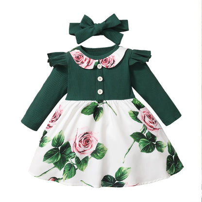 Soft cotton candy striped dress for baby girls, perfect for summer, includes headband