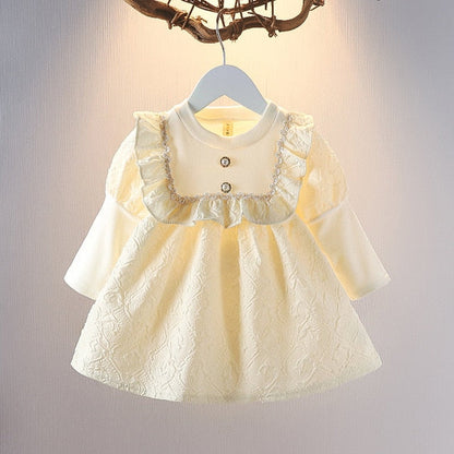 Adorable pink and white striped summer dress and headband set for infant girls