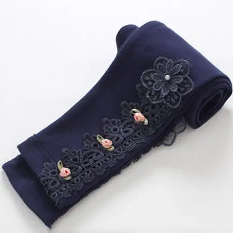 Soft cotton blend girls' leggings, featuring playful cartoon prints, all-season wear.