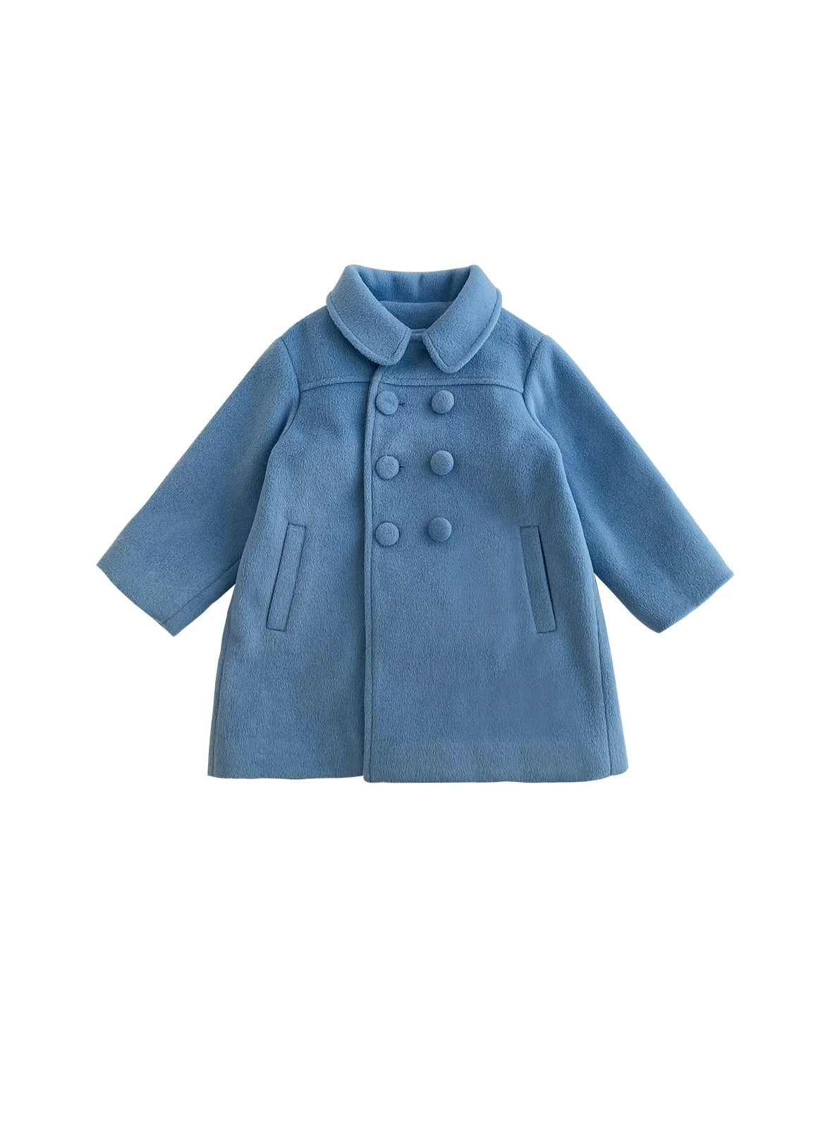 Warm girls' wool blend winter coat with stylish buttons, ideal for any cold adventure