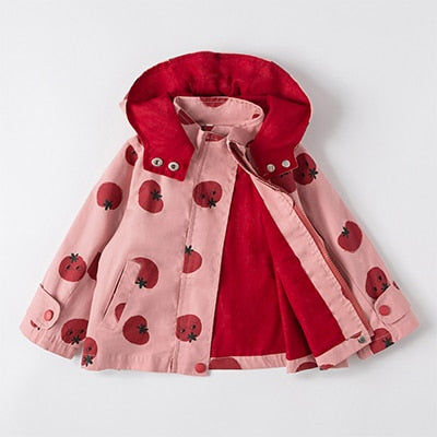 Girls' classic single-breasted trench jacket, an ideal kids' coat for everyday wear.
