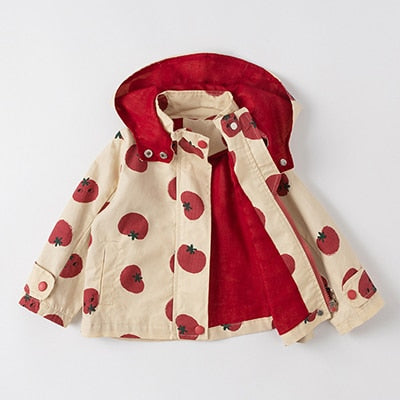 Chic children's trench coat: Girls' single-breasted design with useful pockets.