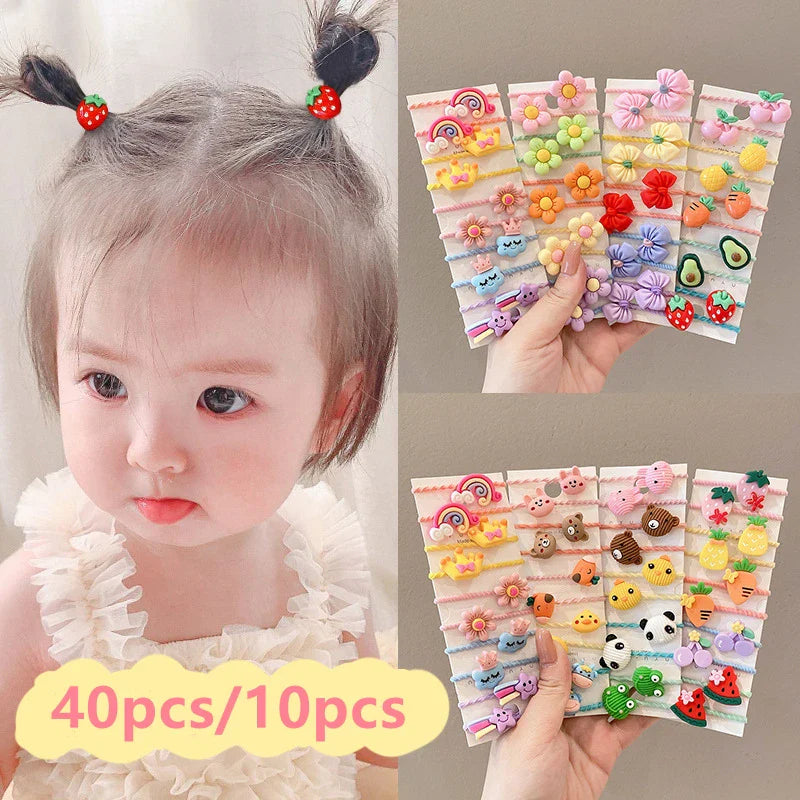 Cute flower hair ties for toddlers, soft elastic bands perfect for children's hair accessories.