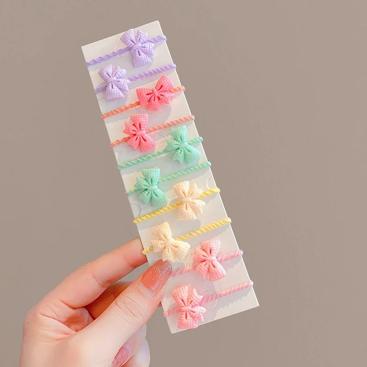 Pretty flower hair ties, comfortable elastic bands perfect for active girls & everyday use.