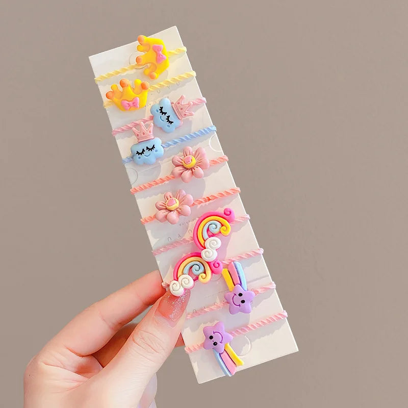 Girls' fashion flower hair ties, soft elastic accessories for toddler's delicate hair.