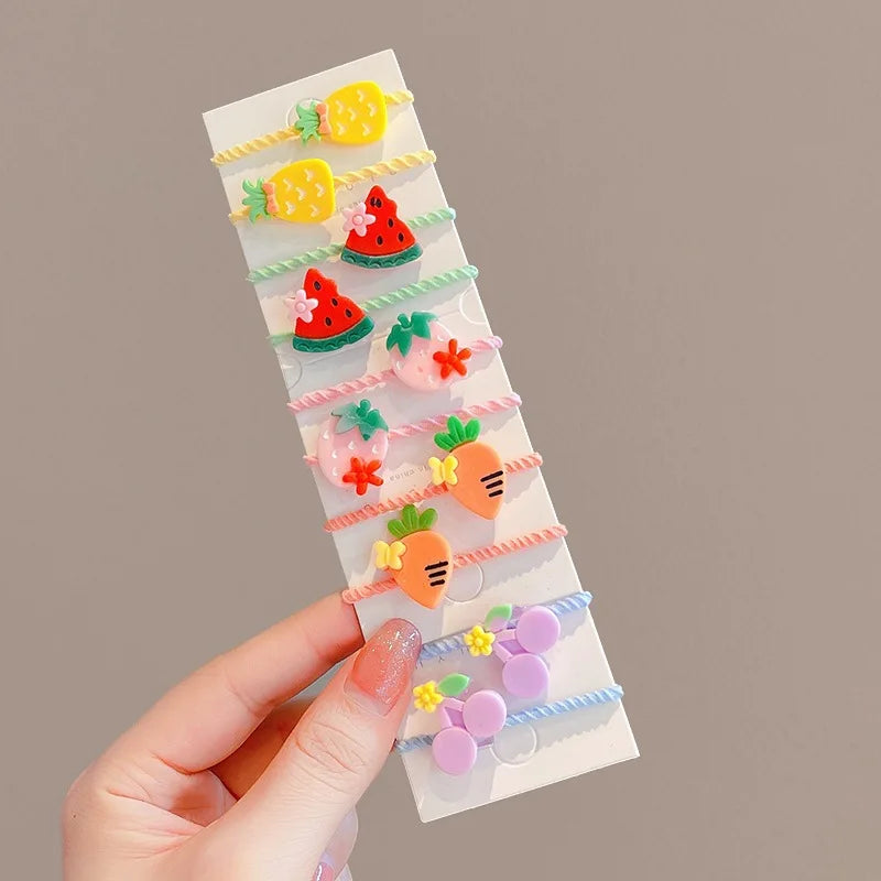 Charming flower hair ties for girls, durable elastic bands for active kids & play.