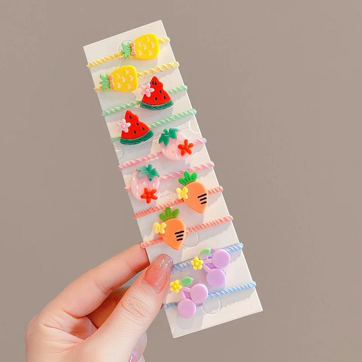 Charming flower hair ties for girls, durable elastic bands for active kids & play.