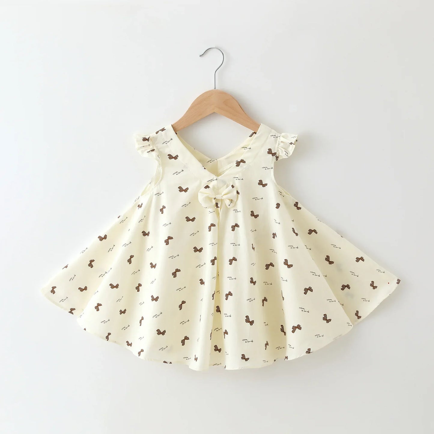 Girls' cotton A-line summer dress with vibrant floral print, perfect for casual wear.