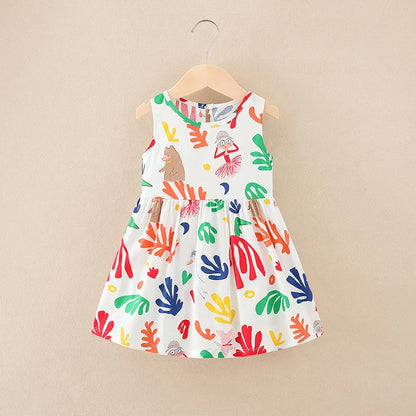 Lightweight cotton floral sleeveless dress for girls, designed for maximum comfort in summer.