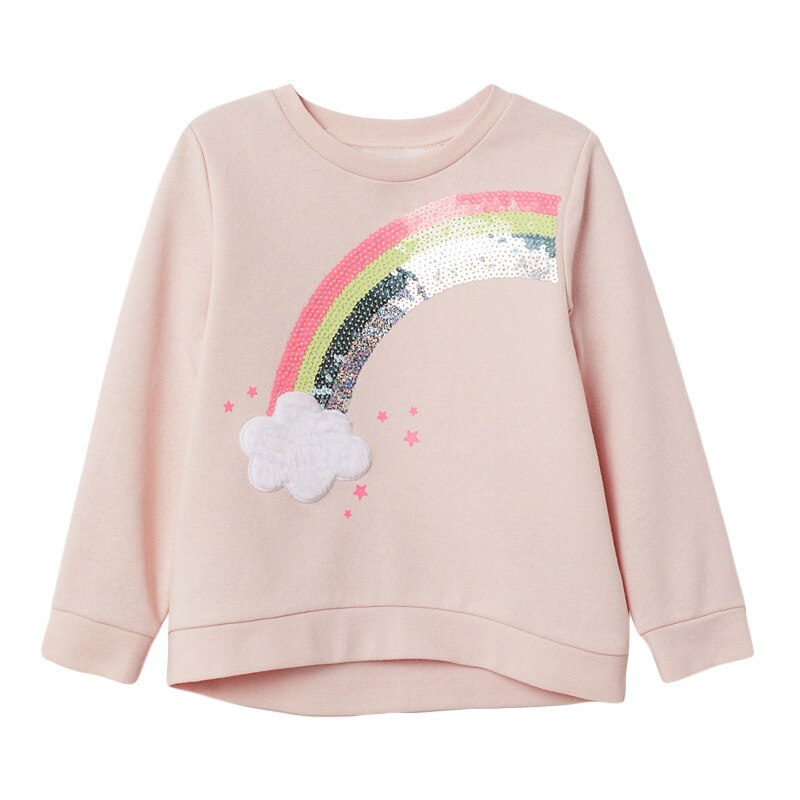 Girls' cotton pullover with a delightful cat and heart design, perfect for school or play