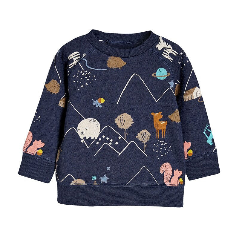 Fashionable girls' sweater, 100% cotton, featuring an adorable cat and heart motif, winter ready