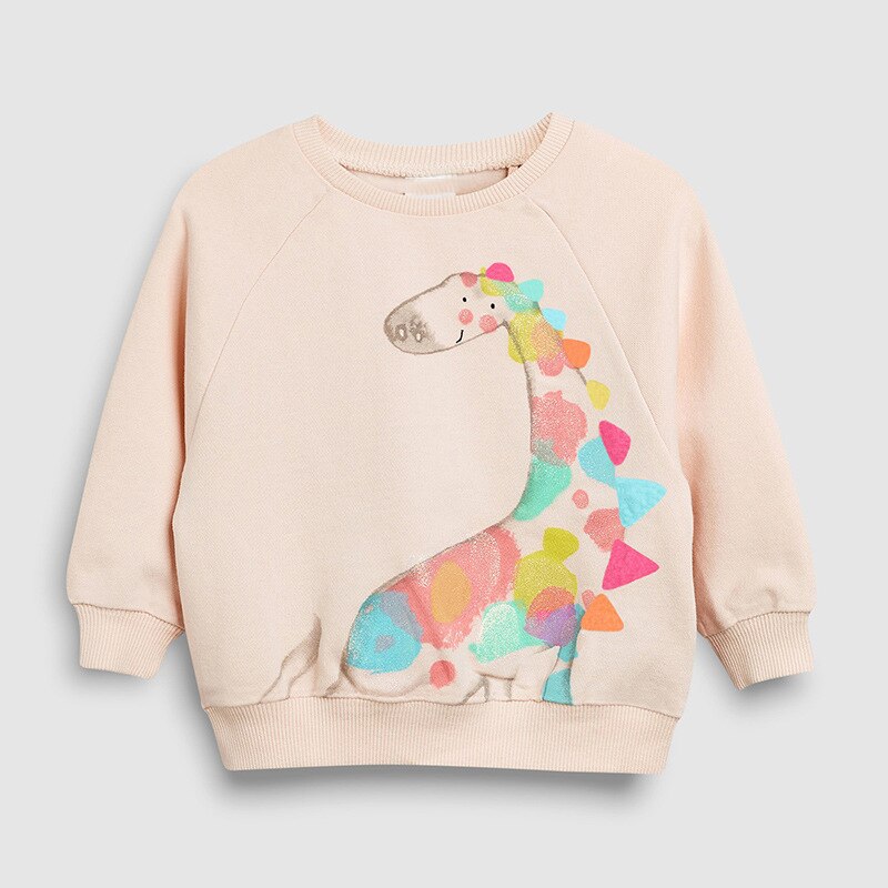 Close up of girls' cotton sweater, detailed cat and heart pattern, soft and cozy fabric