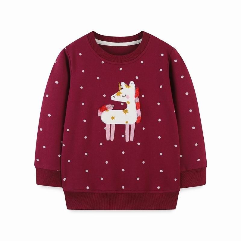 Front view of girls' long sleeve sweater, cat heart motif, comfortable cotton for kids fashion