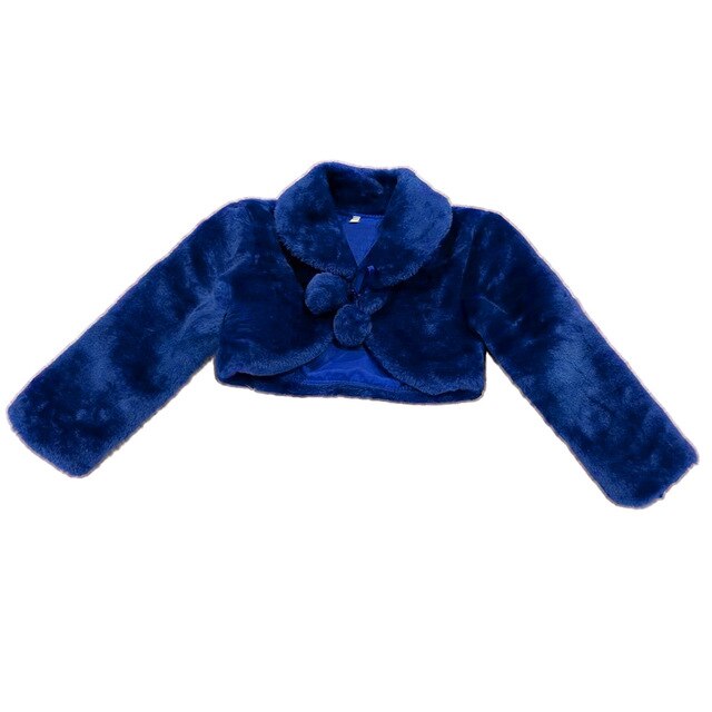 Toddler girl's pink fleece bolero jacket with decorative pompom closure for cozy winter wear.