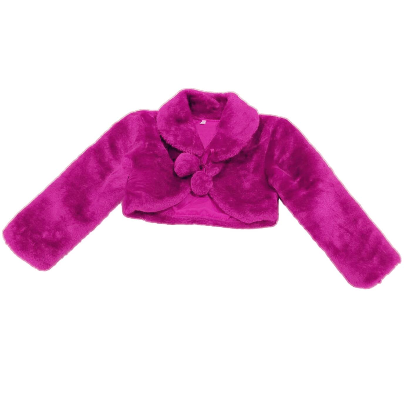 Stylish girls' fleece long sleeve bolero, versatile kids' outerwear for dresses or casual outfits.