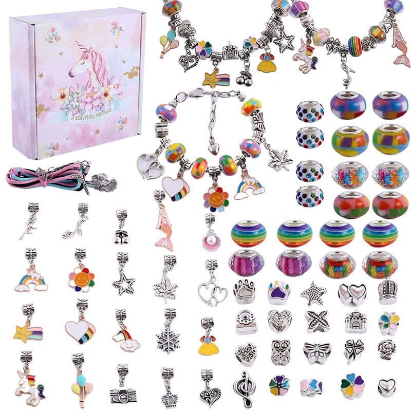 Fun craft activity for girls: making sparkling charm bracelets with the Creative Jewelry Making Kit.