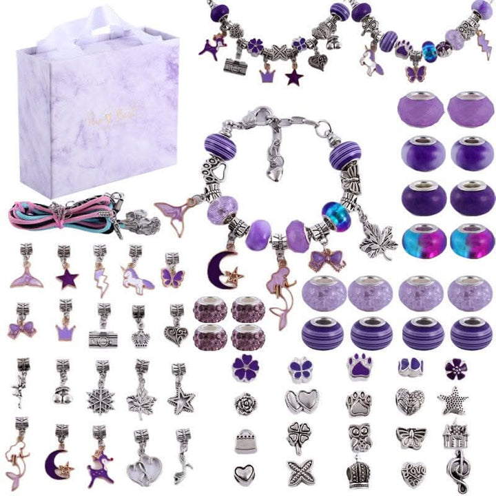 Bracelet kit for girls, featuring easy-to-use tools & sparkling charms for creative jewelry making fun.
