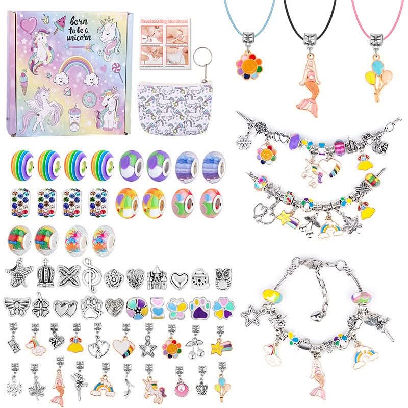Unique gift for girls: Creative Jewelry Making Kit with sparkling charms, fostering creativity & fun.
