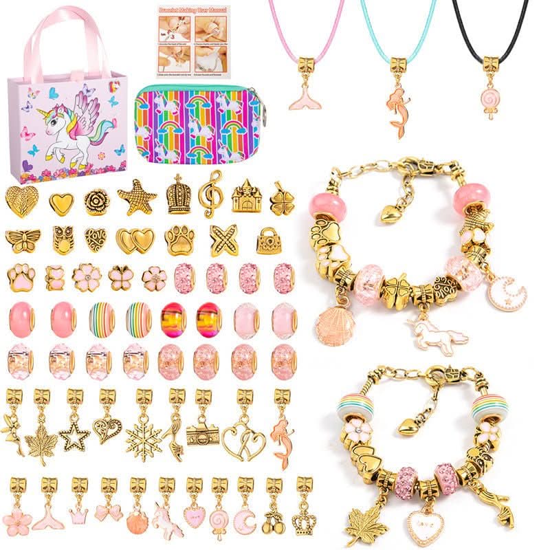 Creative craft kit for girls, featuring everything needed to make sparkling charm bracelets & jewelry.