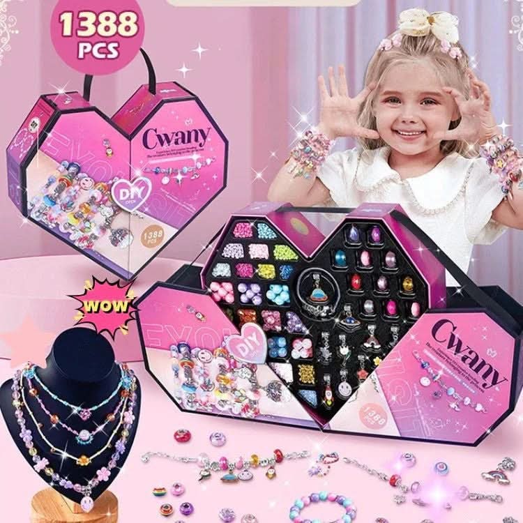Girls' craft activity set: Creative Jewelry Making Kit, allowing kids to design their own sparkling charm bracelets.