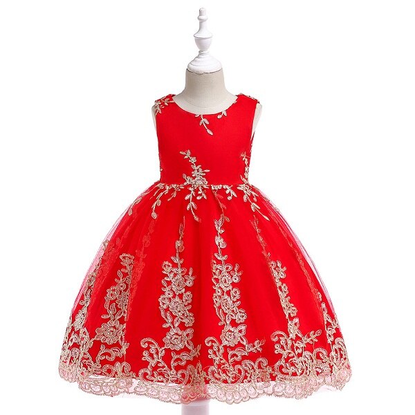 Exquisite embroidered floral princess dress for girls' formal events & special occasions.