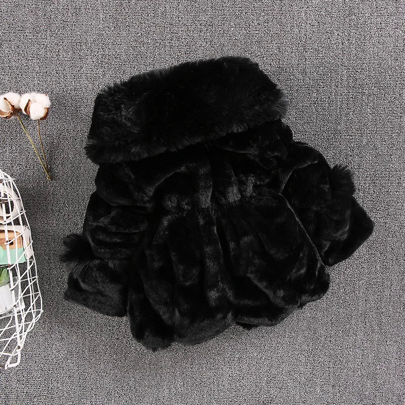 White faux fur winter princess jacket for toddlers, durable and comfortably warm winter coat