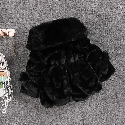 White faux fur winter princess jacket for toddlers, durable and comfortably warm winter coat