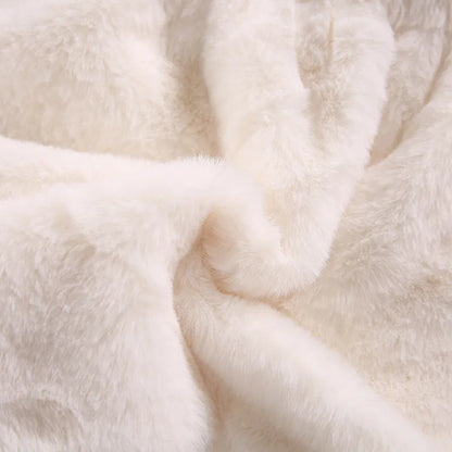 White faux fur winter princess jacket, a must-have for girls' winter wardrobe, fashionable & warm