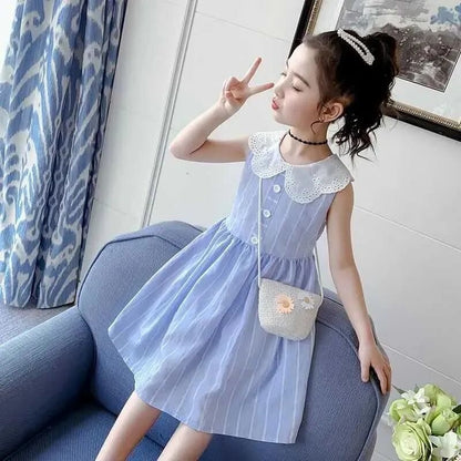 Mesh floral cheongsam dress for girls, with vibrant flower print. A beautiful special occasion outfit.