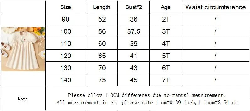 Girls' fashion: a comfortable knee-length floral embroidered summer dress