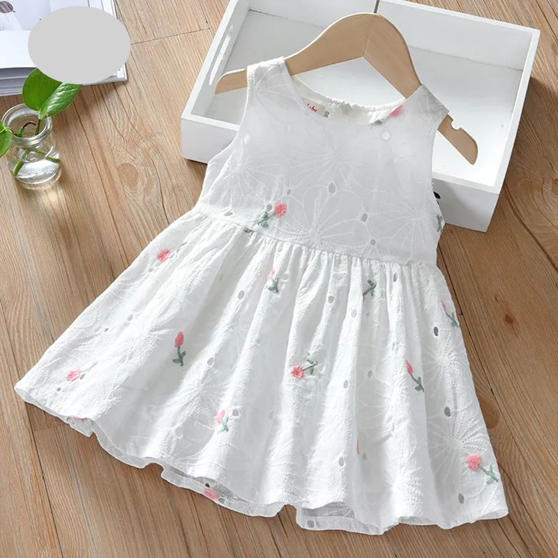 Girls Floral Sleeveless Princess Dress, pink flowers, perfect for summer parties, ages 2-6Y