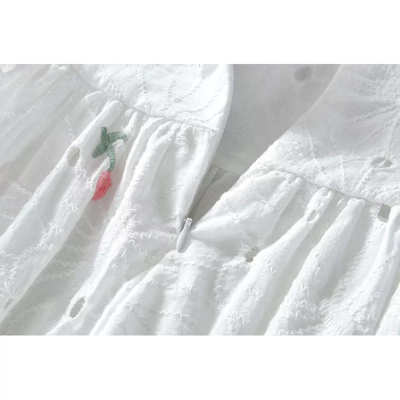 Charming girls sleeveless princess dress with delicate floral patterns, comfortable cotton blend, everyday wear