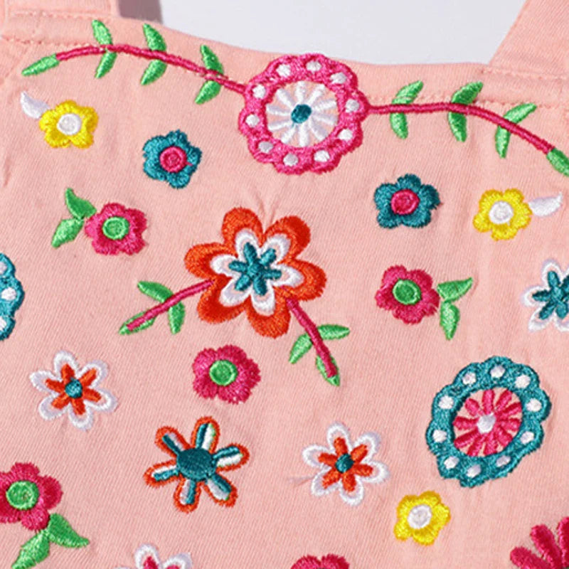 Kids fashion: A-line sleeveless floral dress for girls, ideal casual summer wear