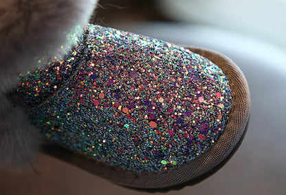 Girls' genuine leather warm boots, plush lining, ideal for snowy and cold conditions