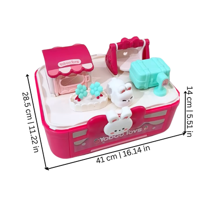 Kids' interactive pet playhouse playset, pink, for pretend play, pet care, and imaginative play, children's gift