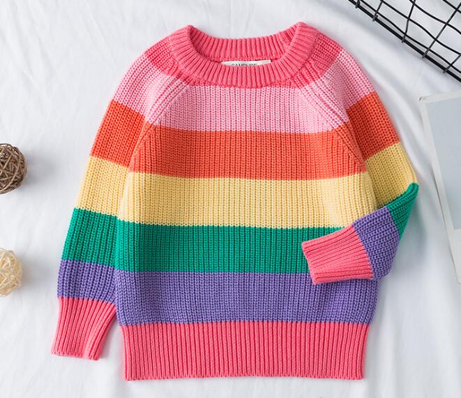 Pink girls' button sweater with a vibrant pear fruit pattern, a stylish and casual cardigan for kids.