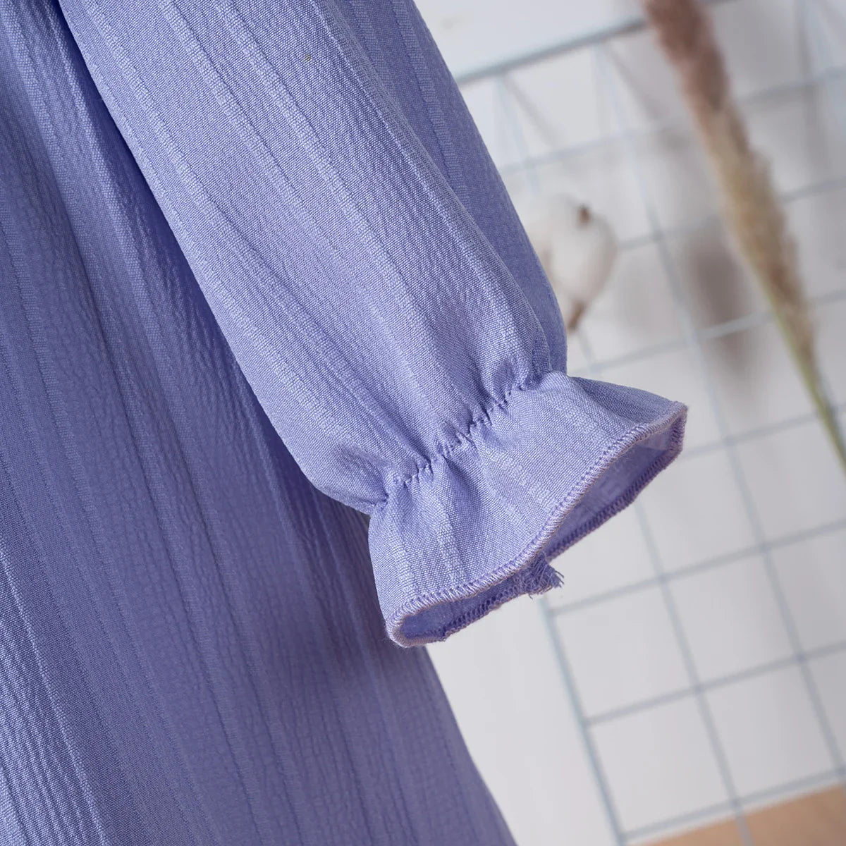 Girls' long sleeve A-line princess dress with ruffled hem, a delightful spring outfit.