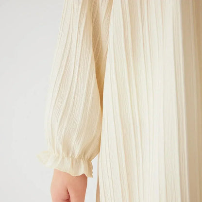 Girls' long sleeve ruffle princess dress in a lovely shade, suitable for fall outings.
