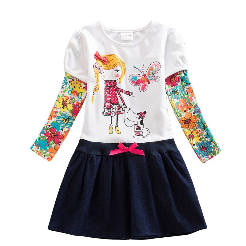Girls' Magical Unicorn Layered Skirt Dress. A delightful cotton fantasy outfit for playful young kids.